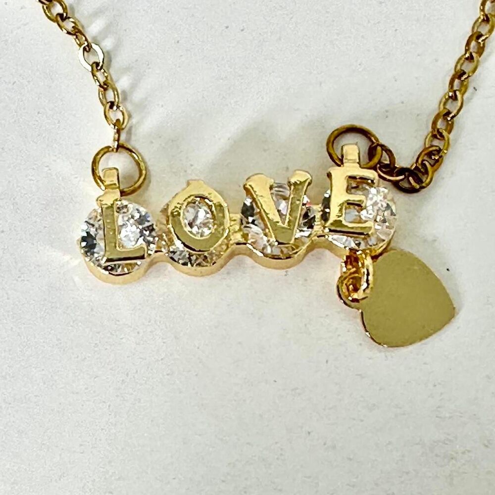 New Women's Gold Jewellery Necklace Love Heart Charm